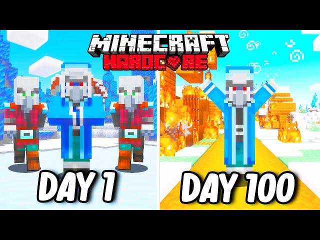 I Survived 100 Days as an ICEOLOGER in Hardcore Minecraft... Minecraft Hardcore 100 Days