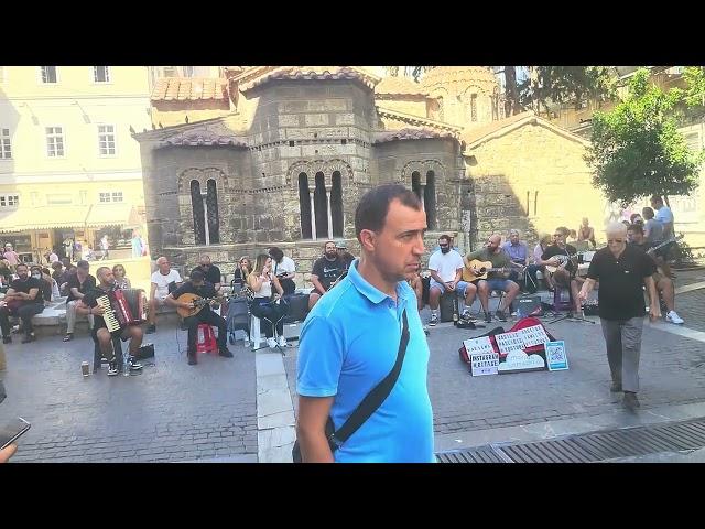 Ermou St Athens Greece street musicians September 2024