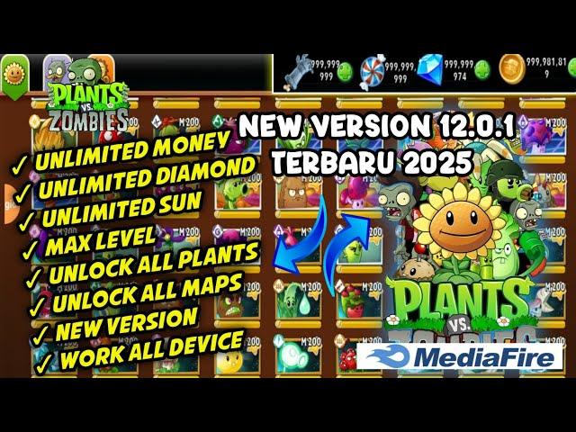 PLANTS VS ZOMBIES 2 MOD APK V12.0.1 TERBARU 2025 | UNLIMITED MONEY, GEMS, SUN & UNLOCK ALL PLANTS