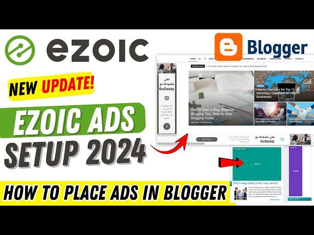 Ezoic Ads Setup Blogger 2024 | How To Add Ezoic Ads in Blogger Website