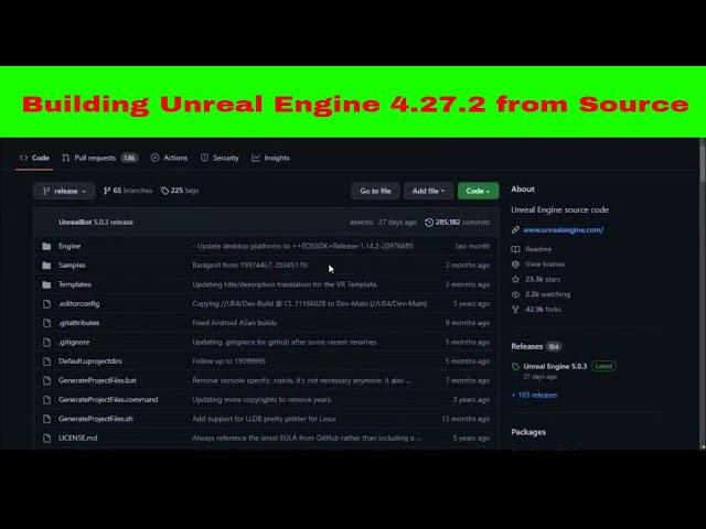 Building Unreal Engine 4.27.2 from Source