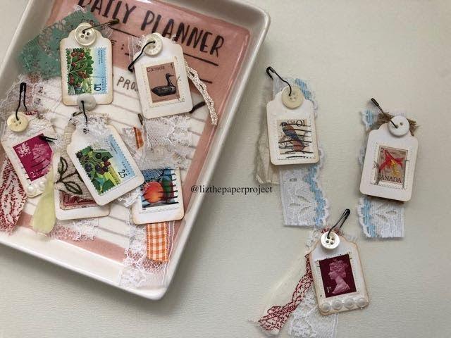 Embellishments - Using Cancelled Stamps - TUTORIAL - Liz The Paper Project