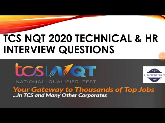 TCS NQT 2020  MOST AKSED TECHNICAL AND HR INTERVIEW QUESTIONS | MUST WATCH THIS VIDEO