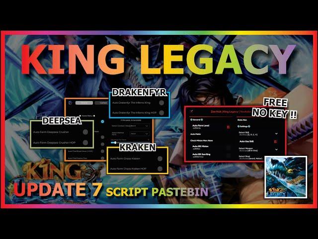 KING LEGACY Script Pastebin 2024 UPDATE 7 AUTO FARM | KRAKEN | DEEPSEA | DRAKENFYR (WORK LVL 4800)