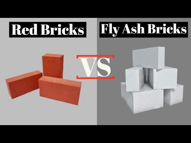 Difference Between Red Bricks and Fly ash Bricks #bricks #construction