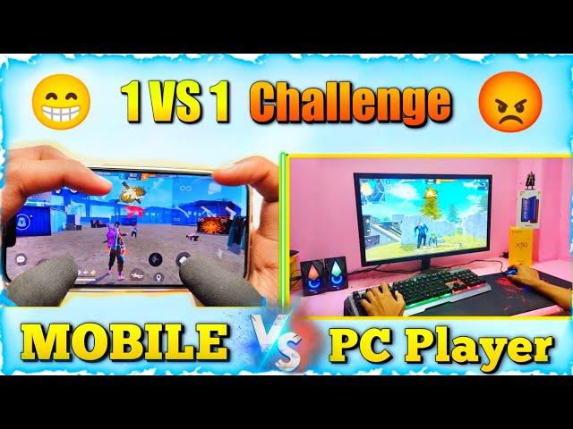 PC player challenge me 1 vs 1 , Mobile player vs pc player with 3 finger handcam garena free fire