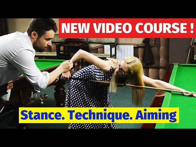 Video Course. "Snooker Basics. Stance. Aiming. Cue action."