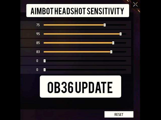 AFTER OB36 UPDATE AIMBOT HEADSHOT SENSITIVITY SETTINGS || FREE FIRE SENSITIVITY #shorts #freefire