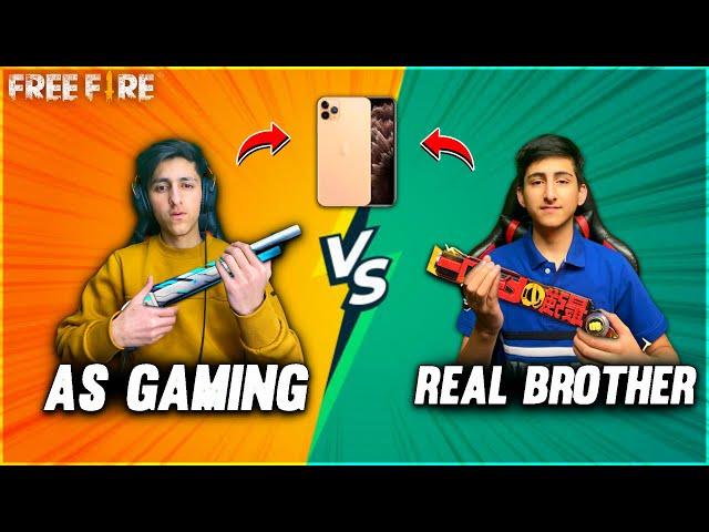 As Gaming Vs Real Brother | I Phone Challenge Free Fire| My Brother Face Reveal - Garena Free Fire