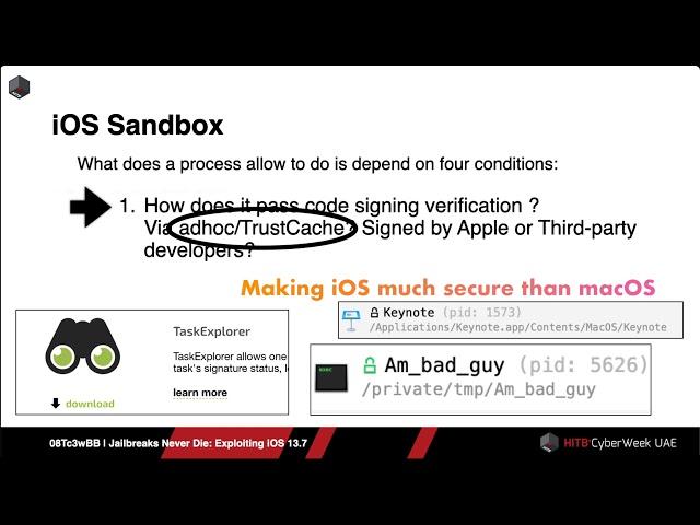 #HITBCyberWeek D2T1 - Jailbreaks Never Die: Exploiting iOS 13.7