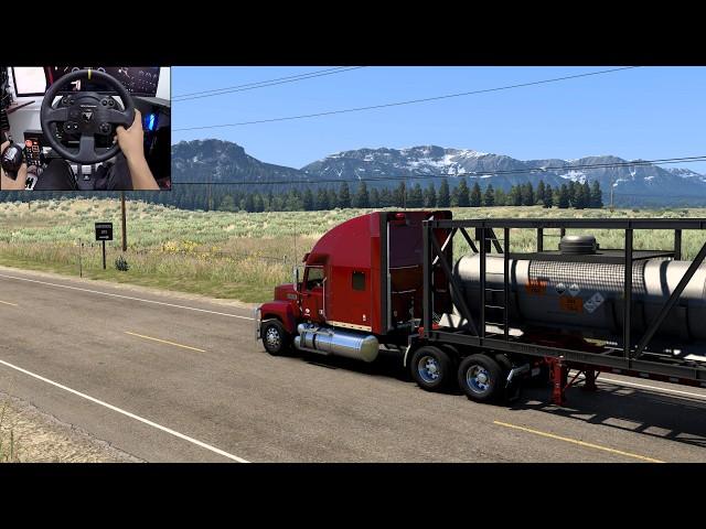 Mack Pinnacle straight piped - American Truck Simulator | Steering wheel gameplay