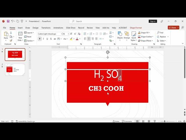 How to write subscript in PowerPoint shortcut