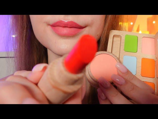 asmr doing your wooden makeup 