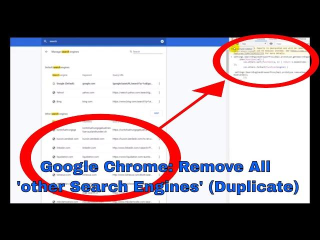 Google Chrome: Remove All 'other Search Engines' (Duplicate)