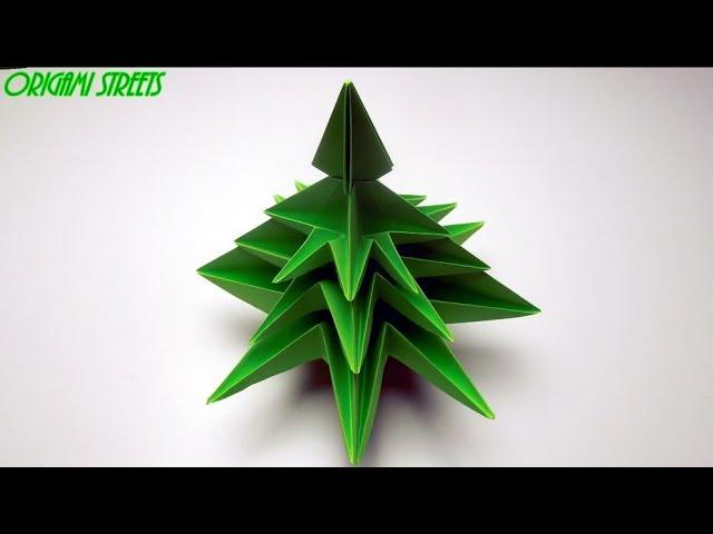 How to make a Christmas tree out of paper. Origami Christmas tree out of paper.