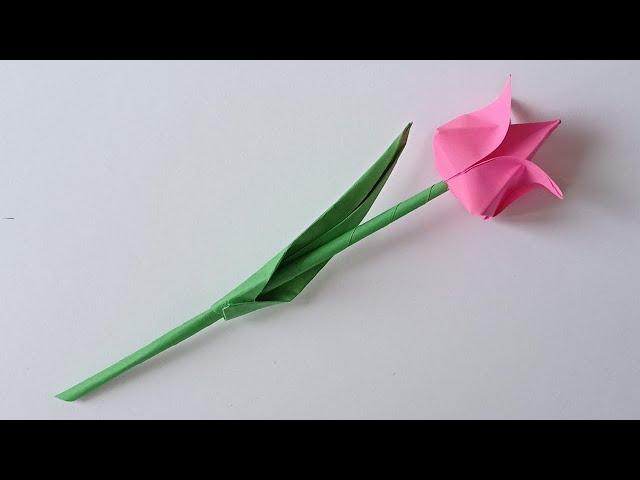 Kağıttan Lale Yapılışı - How to Make Tulips from Paper# DIY# 24