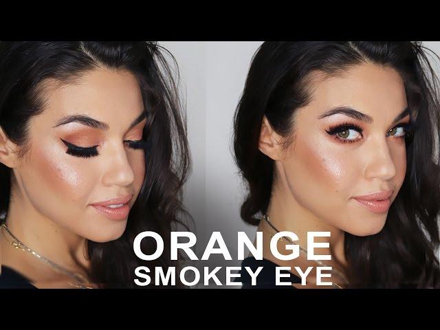 ORANGE SMOKEY EYES & NUDE LIP | Eman