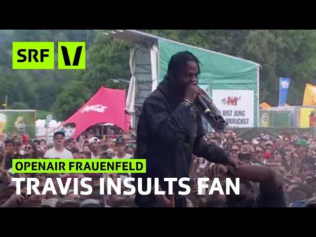 Openair Frauenfeld: Travis Scott spits on fan who tried to steal Yeezys | SRF Virus