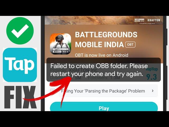 How To Fix Failed to Create OBB folder in Tap Tap for BATTLEGROUNDS MOBILE INDIA | Tap Tap BGMI