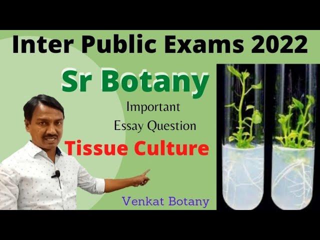 Tissue Culture Technique | Sr Botany Important Questions Venkat Botany