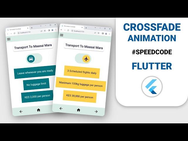 Crossfade Animation Flutter Tutorial - AnimatedCrossfade widget Smooth Transition effect