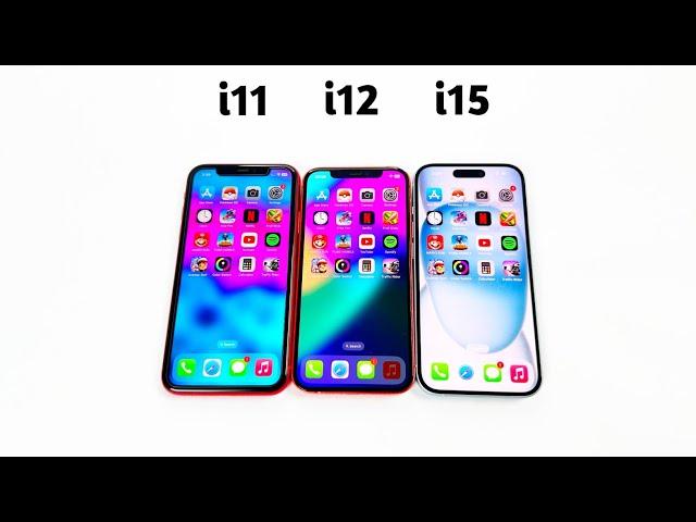 iPhone 11 Vs iPhone 12 Vs iPhone 15 - SPEED TEST 2024(iOS 17)