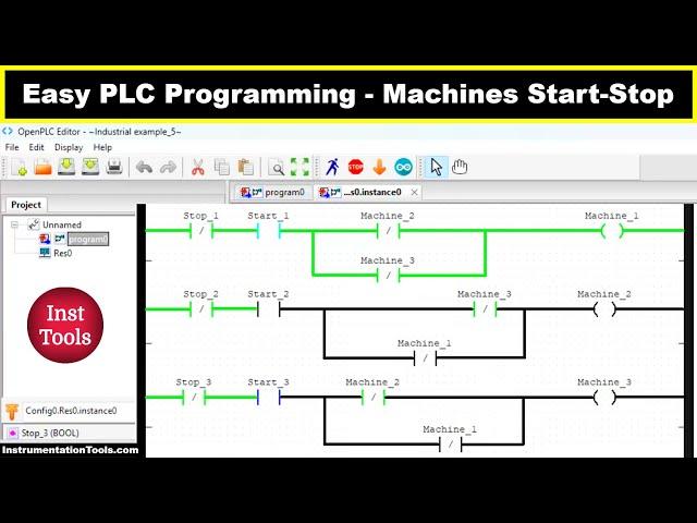 Easy PLC Programming - Machines Start-Stop Example Logic