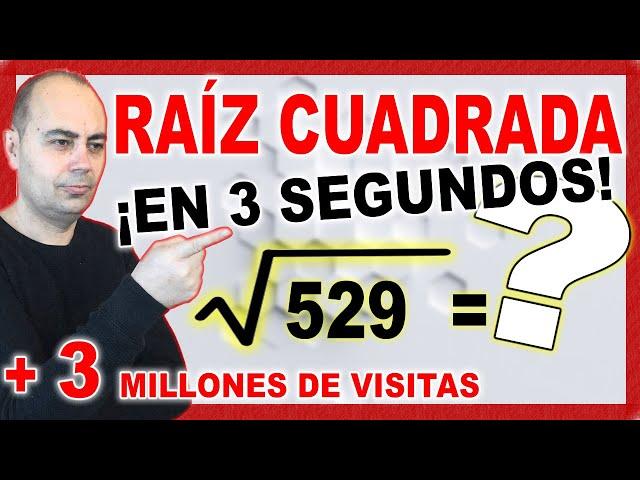 ️ TÉCNICA Hacer RAÍZ CUADRADA En 3 SEGUNDOS ️ Cálculo Mental