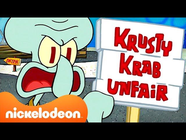 Губка Боб | Сквидвард ненавидит свою работу 60 минут подряд   | Nickelodeon Cyrillic