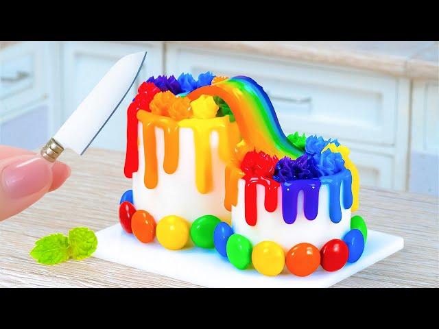 Amazing Rainbow Cake  | Decorating Satisfying Chocolate Cake Miniature