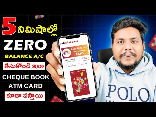 Indusind Bank Account Opening Online NEW PROCESS | Zero Balance Account Opening Online In Telugu