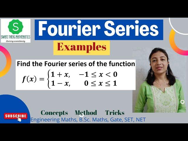 Fourier Series engineering problems for function f(x) 1+x [ -1, 0) and 1-x [0, 1] #mathematics