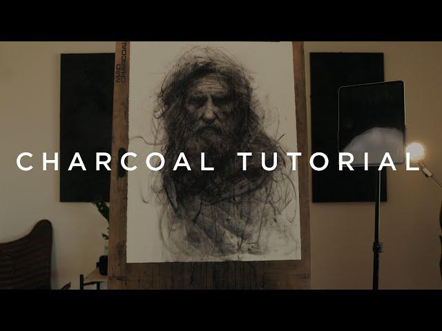 How To Draw With Charcoal | Realistic Portrait Drawing