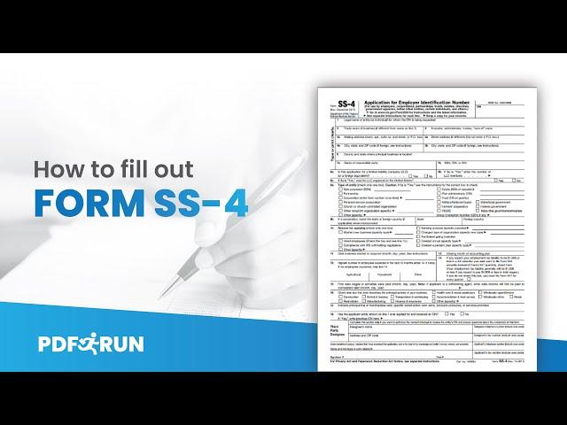 How to Fill Out Form SS-4 or Application for Employer Identification Number (EIN) Online | PDFRun