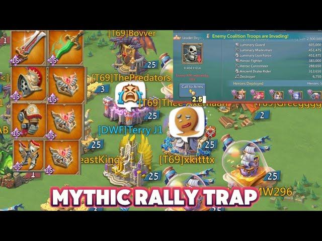 Mythic Rally Trap. 2.5M Mixed Rally. +15 Astralite leads. Lords Mobile