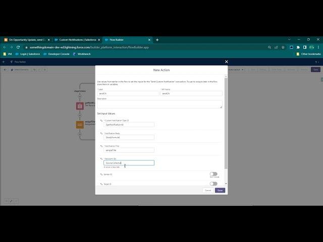 On Opportunity Update, send Custom Notification using Flow #inSalesforce