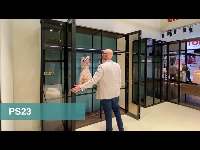 CINETTO - Sliding system for folding aluminium doors, PS23