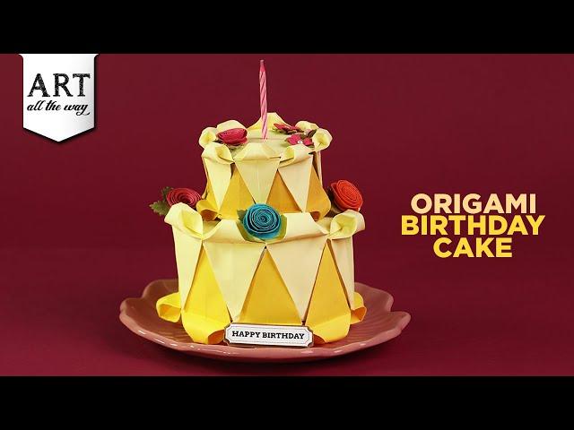 Origami Cake Tutorial | Origami Paper Craft | 3D Paper Cake | Origami Cake Step by Step | DIY​