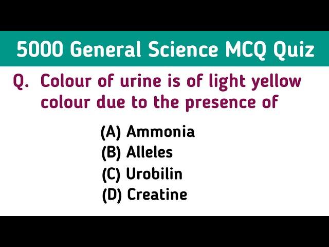 IMPORTANT GENERAL SCIENCE QUIZ 30MCQs (Set 37)