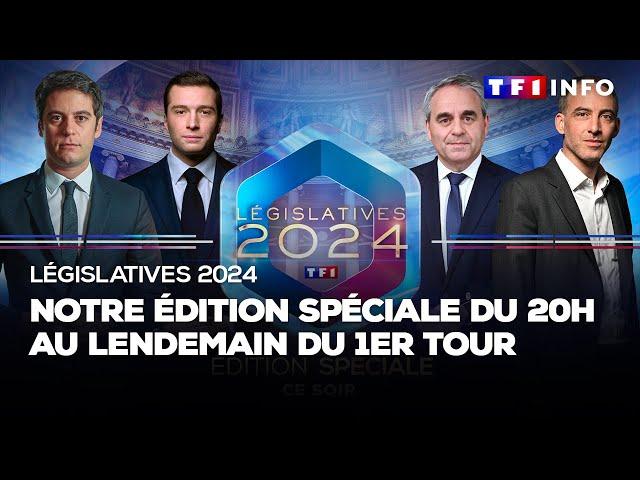 Édition spéciale législatives : J. Bardella, G. Attal, R. Glucksmann et X. Bertrand invités du 20H