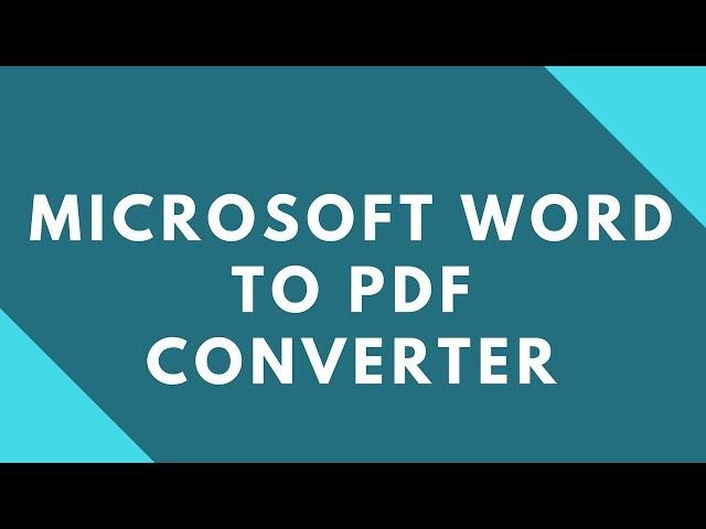 How to convert word document to pdf ?