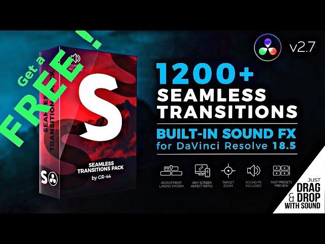 Seamless Transition Pack 1200+ Transitions Built-in SFX | Free Transition Pack for Davinci Resolve