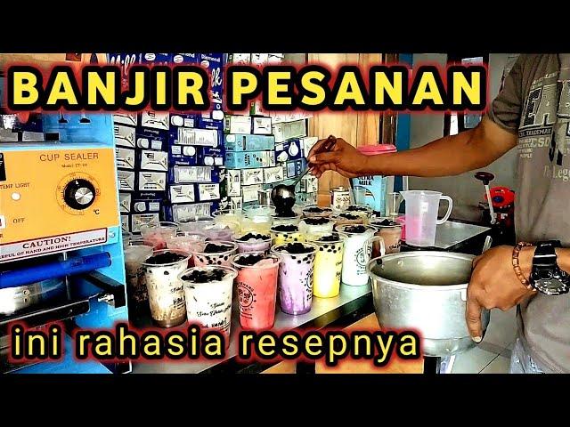 Cara membuat es boba || Bongkar resep minuman kekinian untuk di jual