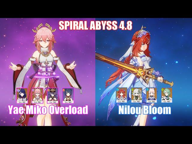 C0 Yae Miko Overload & C0 Nilou Bloom | Spiral Abyss 4.8 | Genshin Impact