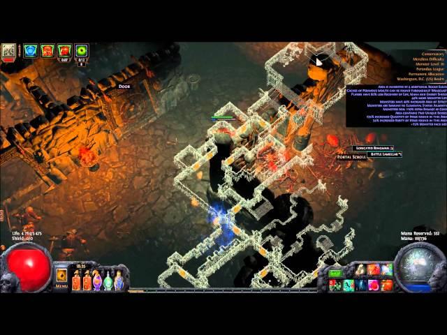 2.2 Path of Exile - Lvl 98 Bino's Spectral Throw : Conservatory (T14) map.