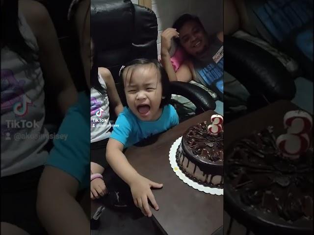 Brother ruins his sister's blowing of birthday cake  #funnyvideo #siblings #birthdaycake