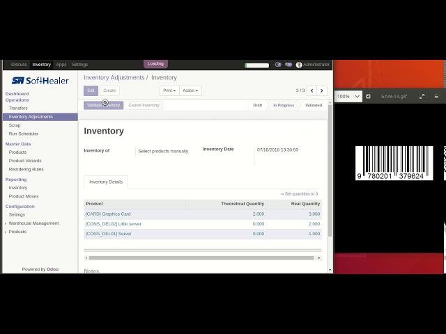 Stock Adjustment Barcode Scanner Odoo