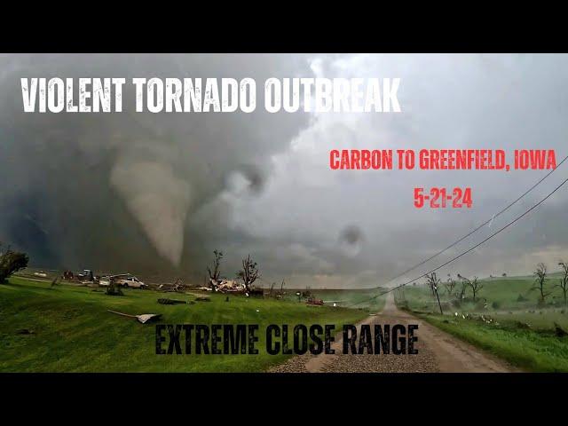 Extreme Close-Range Violent Tornado Obliterates House - People Trapped - S&R - Greenfield, IA Damage