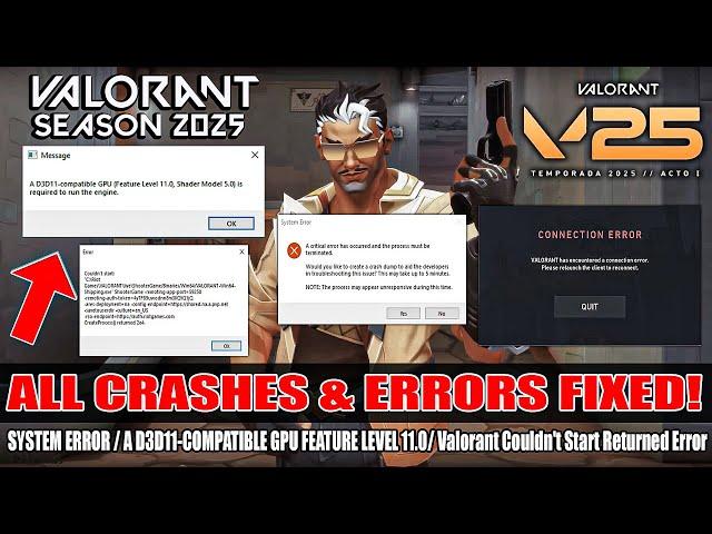 How to STOP Valorant Season 2025 Crashing | Valorant V25 System Error |Valorant V25 Connection Error