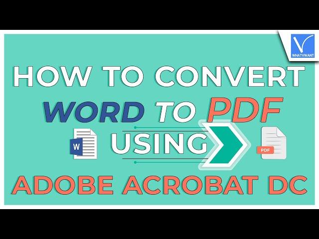 How to convert Word to PDF using Adobe Acrobat DC